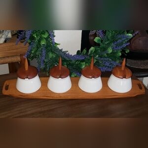 Mid Century Modern Serv Well condiment set made in Japan